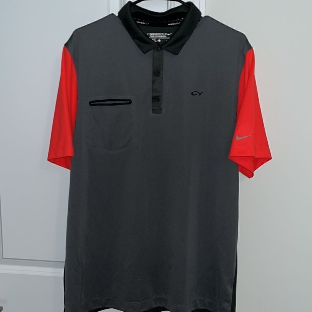 Nike Tour Performance Gray Neon Cordevalle San Martin CA Golf Pocket Polo Shirt